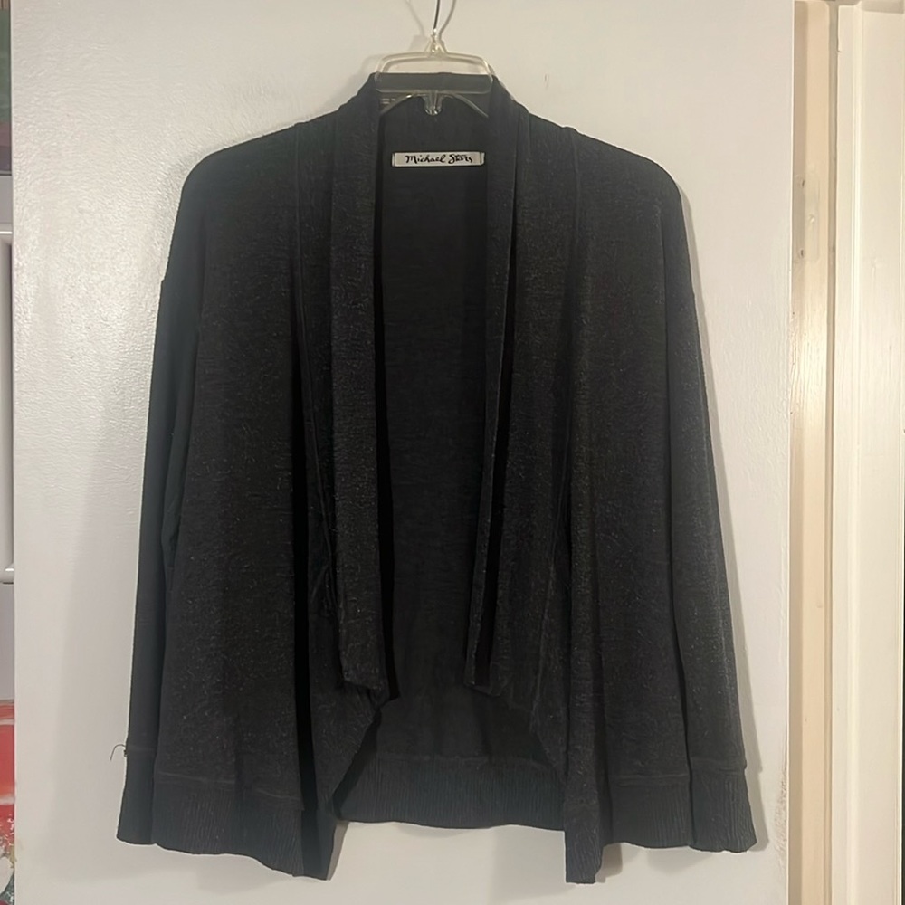 Michael Stars gray open cardigan asymmetrical hem